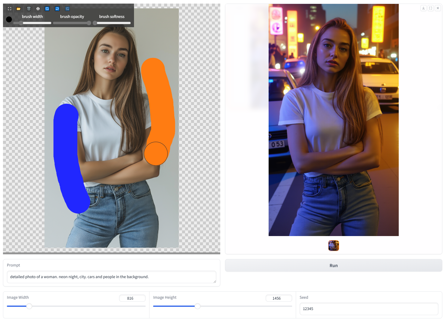 LuminaBrush lighting effect demonstration 1